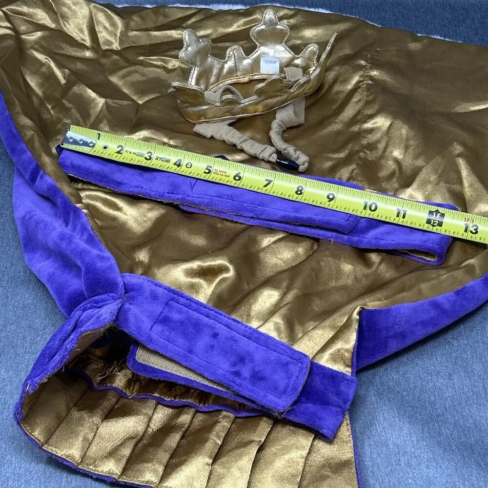 Old Navy Dog Supply Co King Prince Costume Size Medium Cape Crown Purple Gold